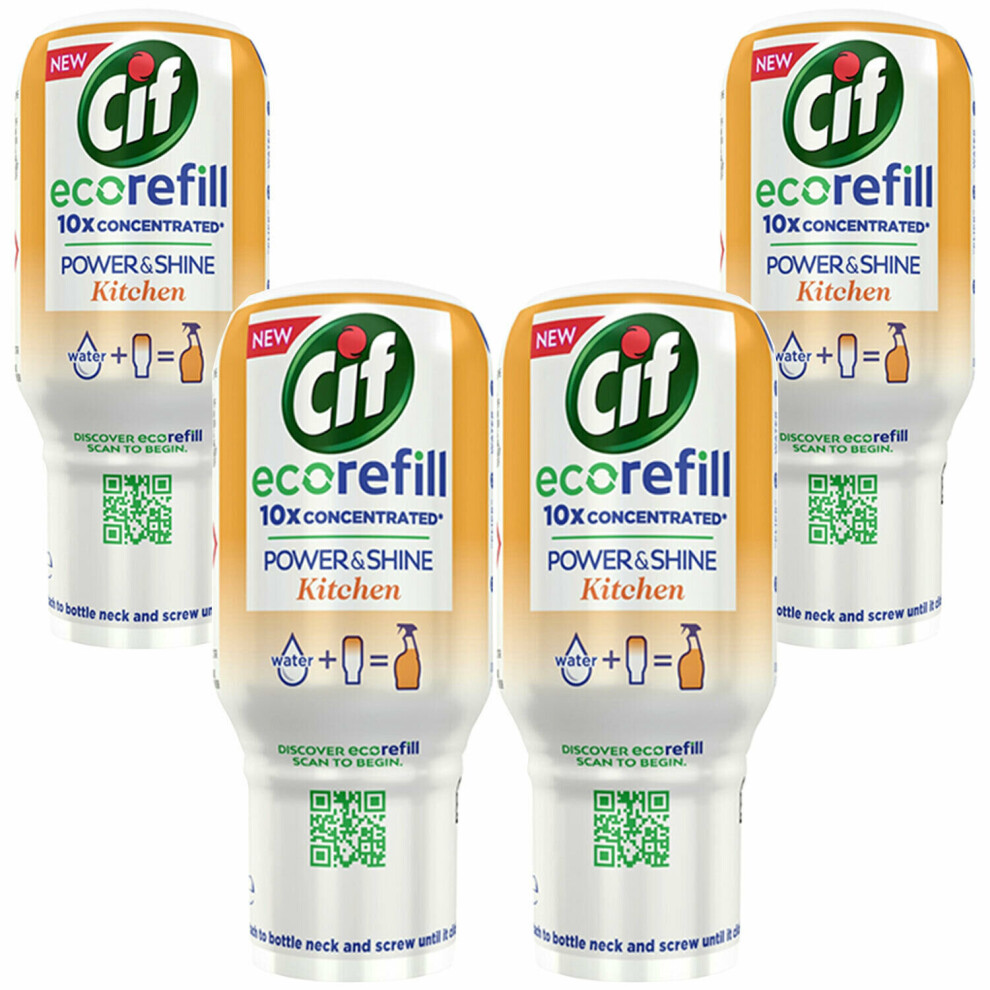 4pk Cif Eco Refill Power & Shine Kitchen Cleaner Spray - 4 x 70ml