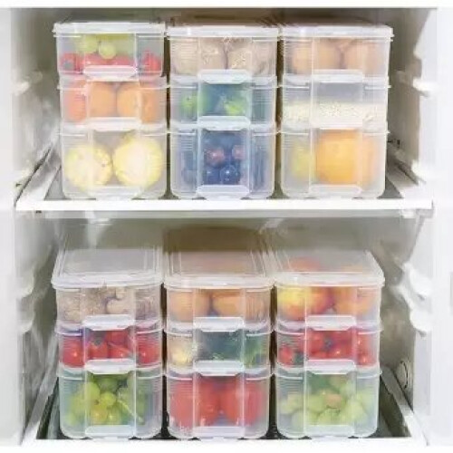 Kitchen Refrigerator Food Organizer Container Clear Collecting Box Basket Rack 2