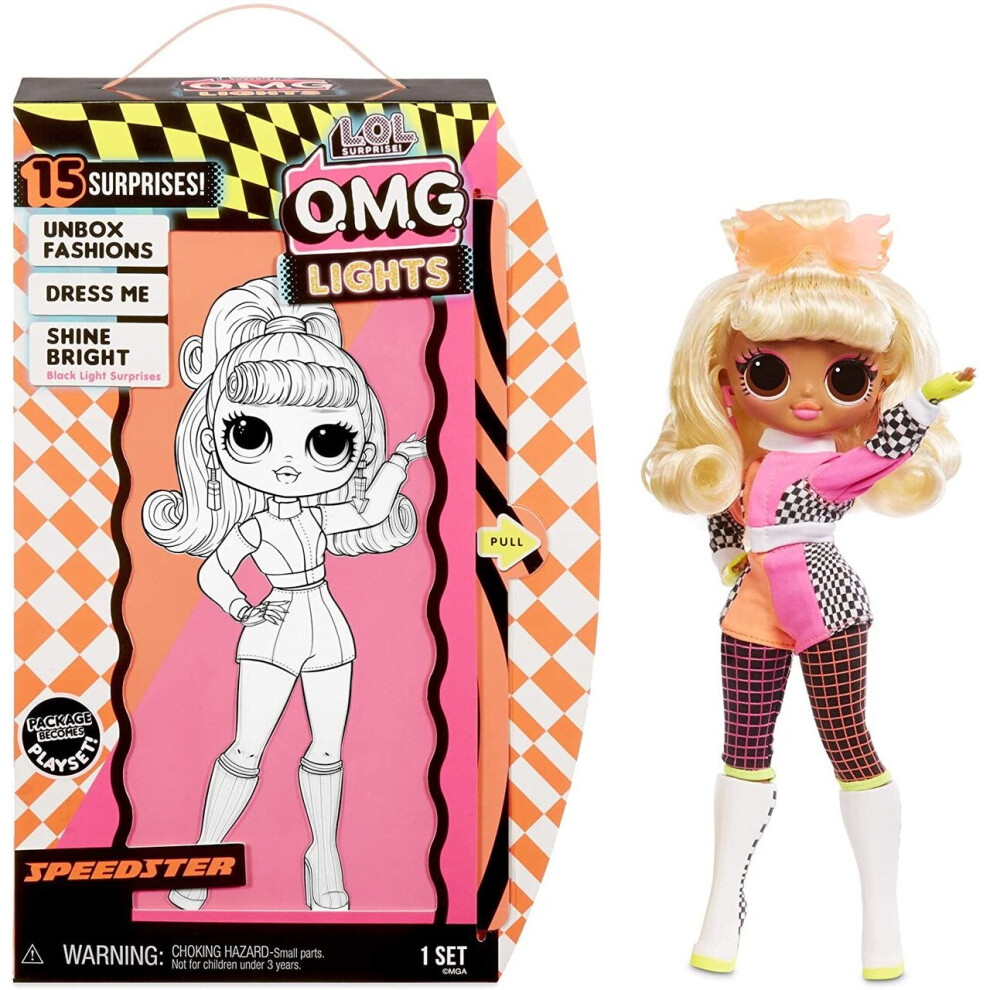 L.O.L. Surprise! O.M.G. Lights Speedster Fashion Doll with 15 Surprises