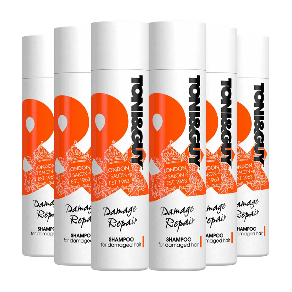 6pk Toni & Guy Damage Repair Shampoo - 6 x 250ml
