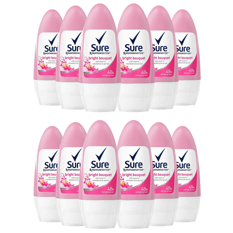 12pk Sure MotionSense Bright Bouquet Roll-On Deodorant - 12 x 50ml