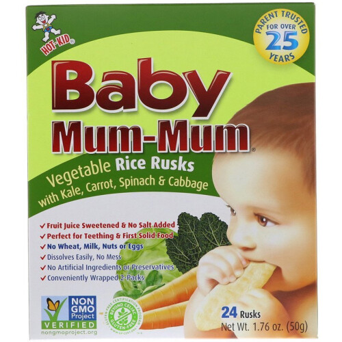 Hot Kid, Baby Mum-Mum, Γεμάτοι Στιβούλες για Γερανοί, Βοτανοτόνες, 12 Πακέτα, 2 Στιβούλες Κάθε