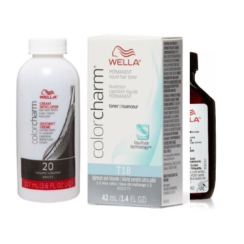(Lightest Ash Blonde With Cream Developer -106ml) Wella Blonde Colour Charm | Permanent Liquid Hair Toners