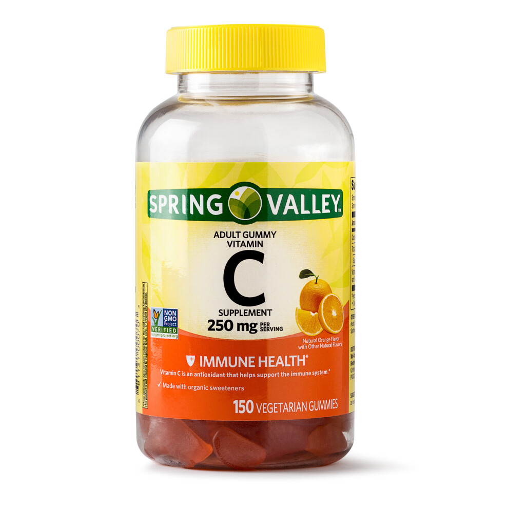 Spring Valley Orange Gummy Vitamin C Dietary Supplement - 150 Ct - Adult Vegetarian Gummies 250Mg Per Serving