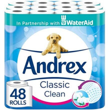 Andrex Classic Clean Toilet Tissue 48 Toilet Rolls