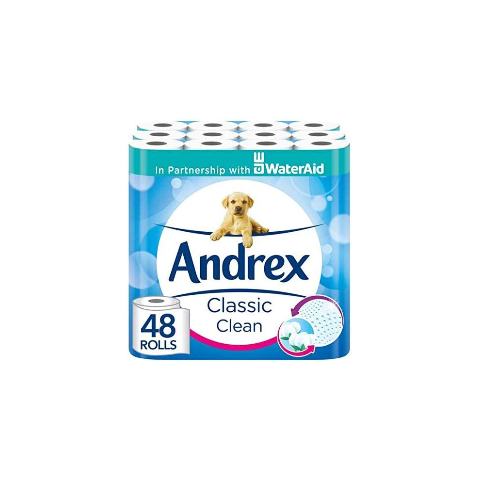 Andrex Classic Clean Toilet Tissue 48 Toilet Rolls