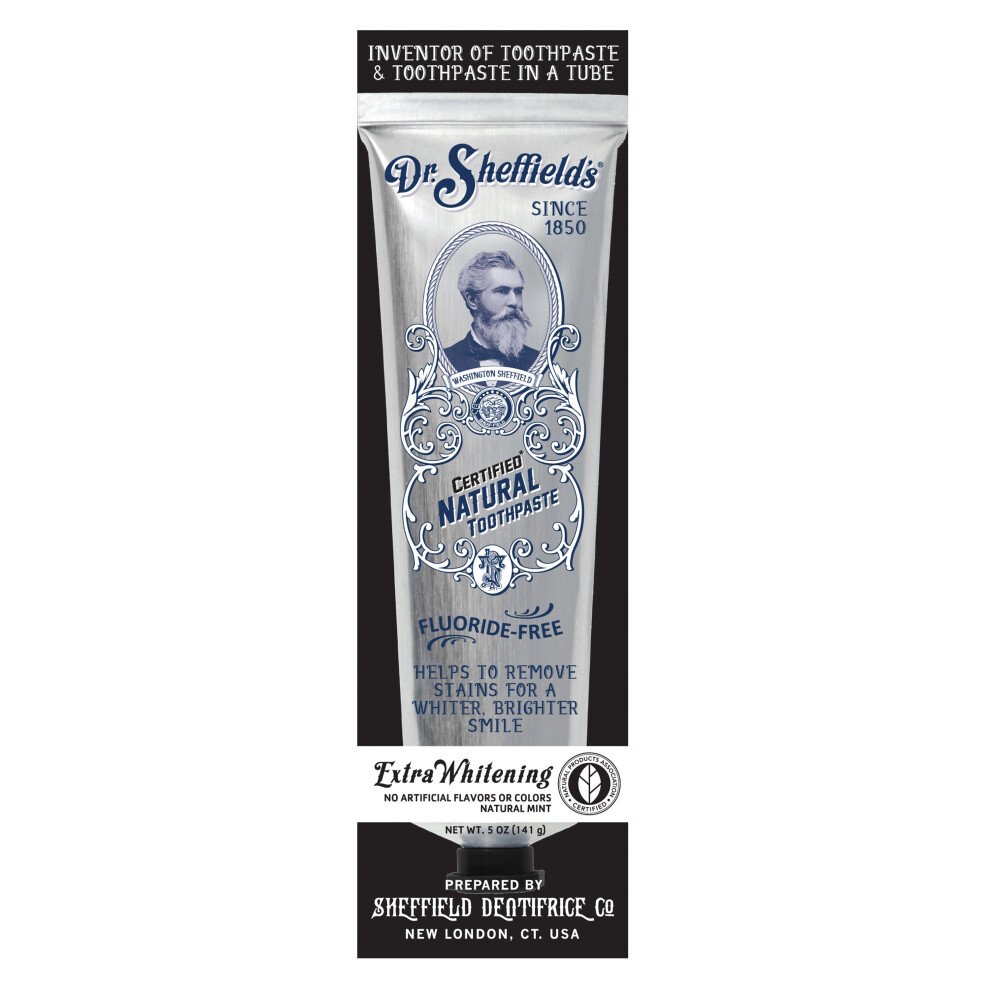 Dr. Sheffield's Certified Natural Extra Whitening Fluoride-Free Toothpaste 141 g