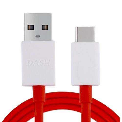OnePlus Dash Charging Cable By OnePlus In Red USB to USB C 2