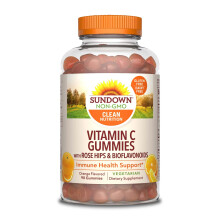 Sundown Naturals Non-GMO Clean Nutrition Vitamin C Orange Flavored Gummies Dietary Supplement 90 ct