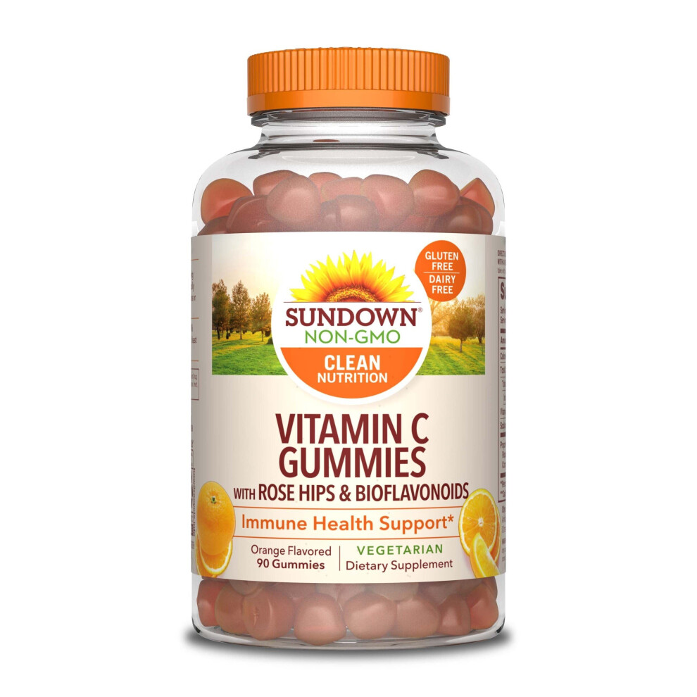 Sundown Naturals Orange Non-Gmo Clean Nutrition Vitamin C Flavored Gummies Dietary Supplement 90 Ct