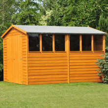 Overlap Double Door Garden Shed - Dip Treated Approx 10 x 6 Feet