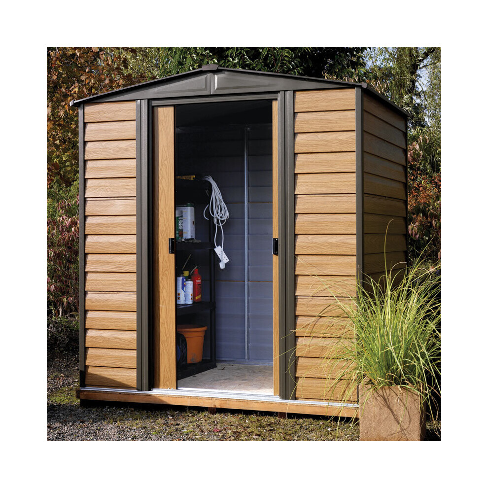 Rowlinson 6X5 Woodvale Metal Apex Shed With Floor