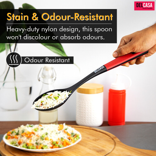 Delcasa Professional Nylon Cooking & Serving Spoon - Soft Grip Handle 1