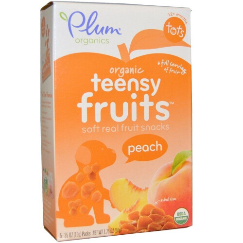 Plum Organics, Teensy Μόσχοι Φρούτα Σνακς, 12+ Μήνες, Πεπόνι, 5 Πακέτα, 0.35 oz (10 g) Κάθε