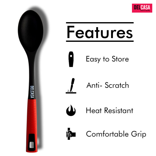 Delcasa Professional Nylon Cooking & Serving Spoon - Soft Grip Handle 2