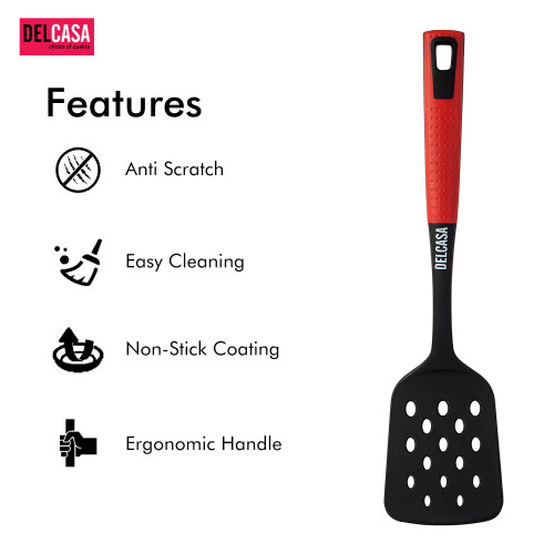 Delcasa Nylon Slotted Turner – Fish Slice/Serving Spatula Flipper 1