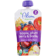 Plum Organics, Baby Food, Stage 2, Apple, Plum Berry & Barley, 99g