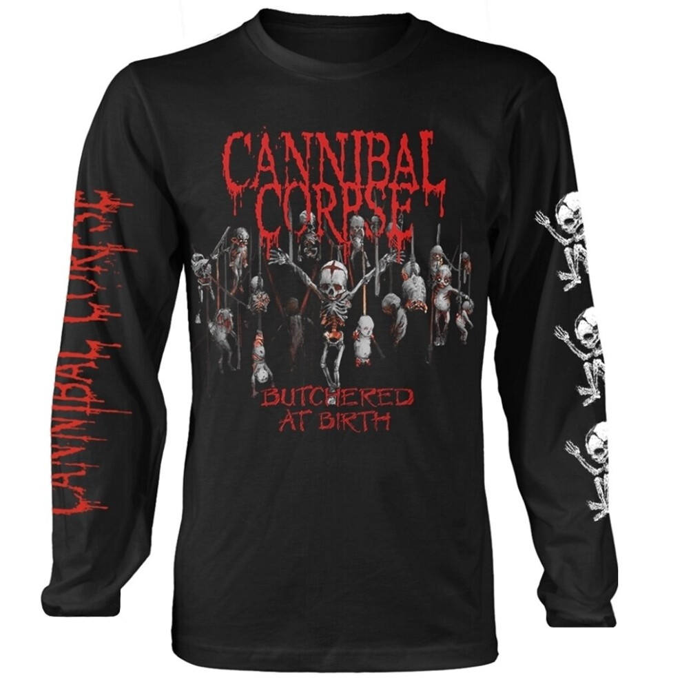 (Large) Cannibal Corpse 'Butchered At Birth Babies' (Black) Long Sleeve Shirt
