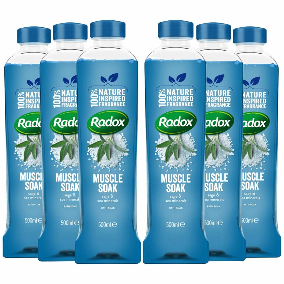 Radox 100% Nature Inspired Fragrance Bath Soak, Muscle Soak, 6 Pack