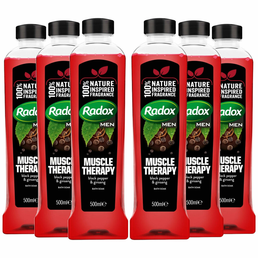 Radox 100% Nature Inspired Fragrance Bath Soak, Muscle Therapy, 6 Pack