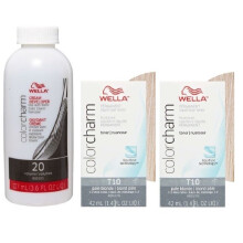 (2pk Pale Blonde With Cream Developer -106ml) Wella Blonde Colour Charm | Permanent Liquid Hair Toners