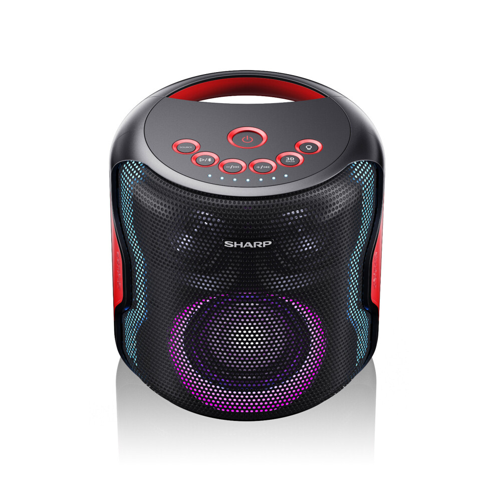 Sharp PS-919 130W Portable Bluetooth Speaker with LED Backlight - Black