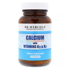 Dr. Mercola, Wapń z Witaminą D3 & K2, 90 Kapsułek