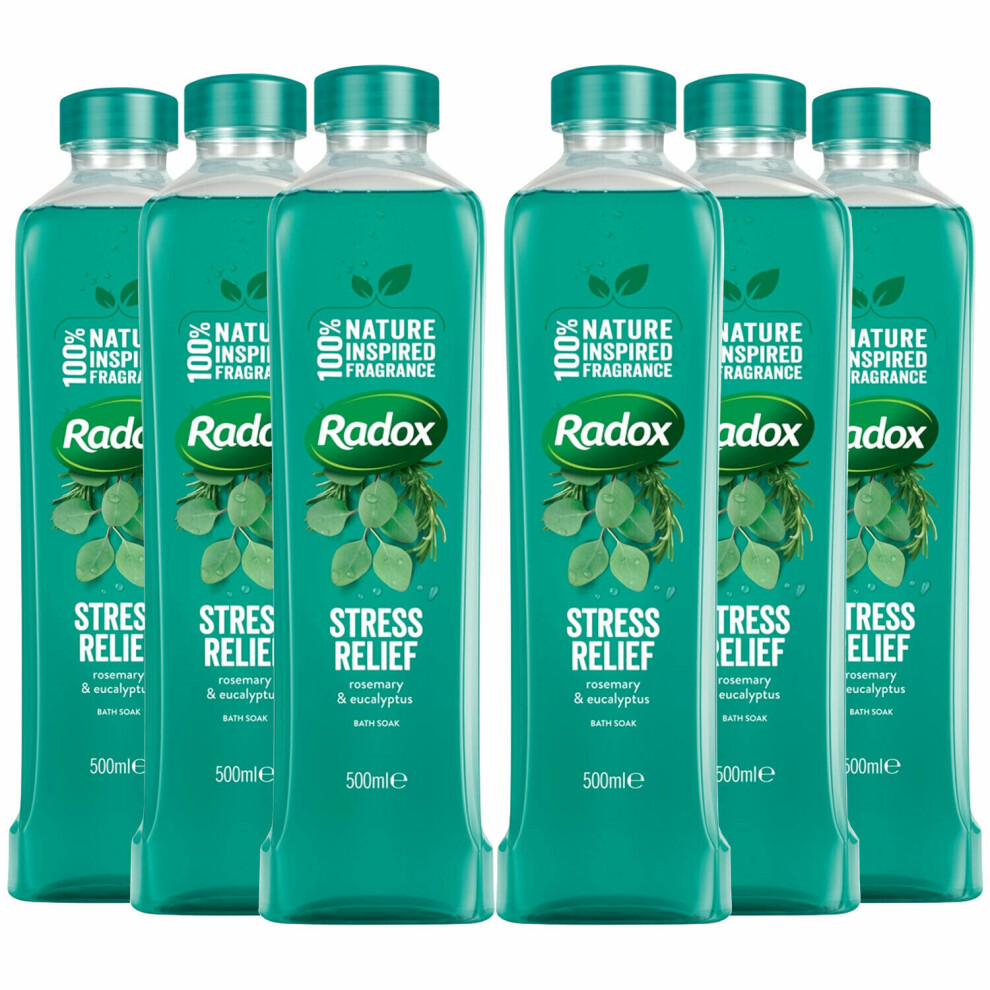 Radox 100% Nature Inspired Fragrance Bath Soak, Stress Relief, 6 Pack
