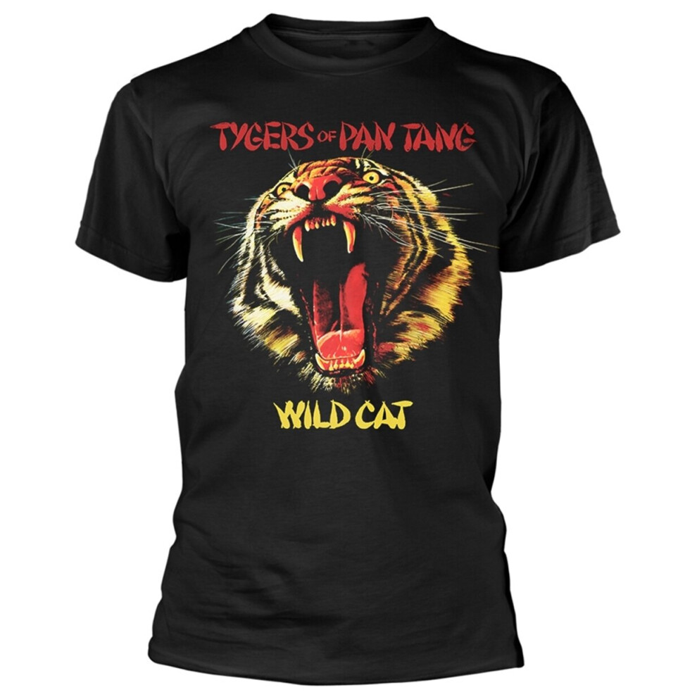 (Large) Tygers Of Pan Tang 'Wild Cat' (Black) T-Shirt