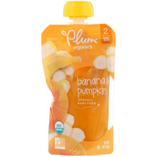 Plum Organics, Organic Baby Food, Stage 2, Banana & Pumpkin, 113g