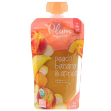 Plum Organics, Baby Food, Stage 2, Peach, Banana & Apricot, 113g