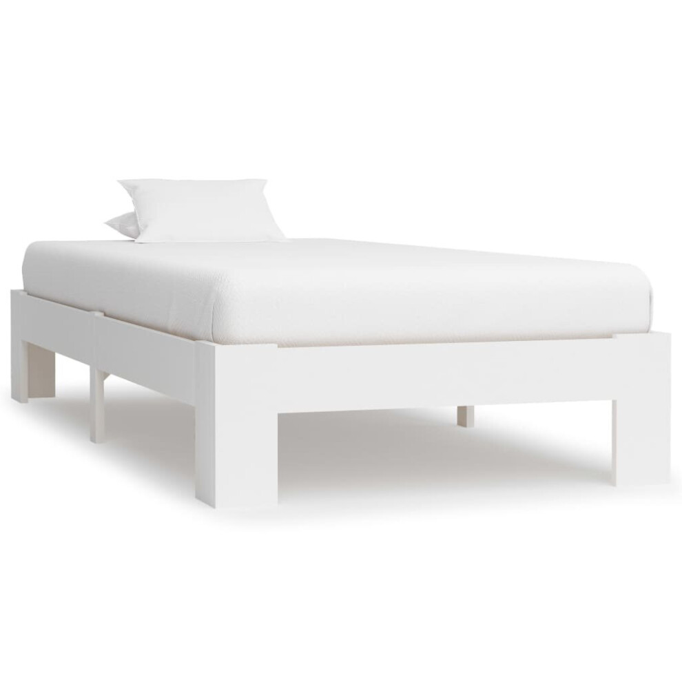 Vidaxl Solid Pine Wood Bed Frame White 90X200cm Single Bed Bedroom Furniture