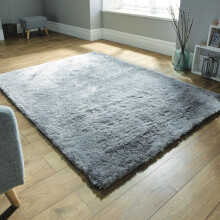 (75x150cm) Splendour Shadow Rugs in Silver Modern Hand Weaved Soft Shaggy Carpets