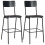 VidaXL vidaXL 2x Bar Chairs Black Solid Plywood Steel Stackable Kitchen Dining Seat 1