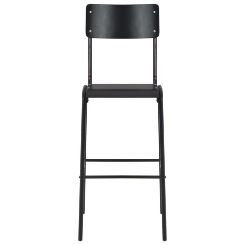 VidaXL vidaXL 2x Bar Chairs Black Solid Plywood Steel Stackable Kitchen Dining Seat 1
