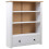 VidaXL vidaXL Solid Pine Wood White Bookcase Panama Range Bookshelf Display Highboard 1