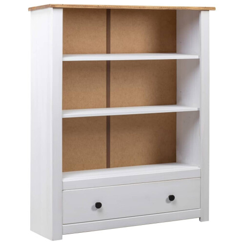 VidaXL vidaXL Solid Pine Wood White Bookcase Panama Range Bookshelf Display Highboard