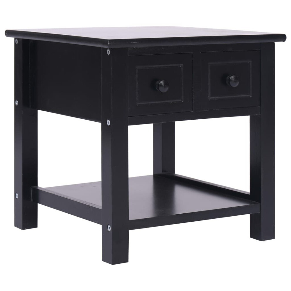 vidaXL Paulownia Wood Side Table Black Coffee Couch Table Nightstand Furniture