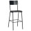 VidaXL vidaXL 2x Bar Chairs Black Solid Plywood Steel Stackable Kitchen Dining Seat 3