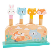 Jeu d'ajustement de formes en bois - Small Foot - Silly Bois - 4 animaux sautillants - Motricité enfant