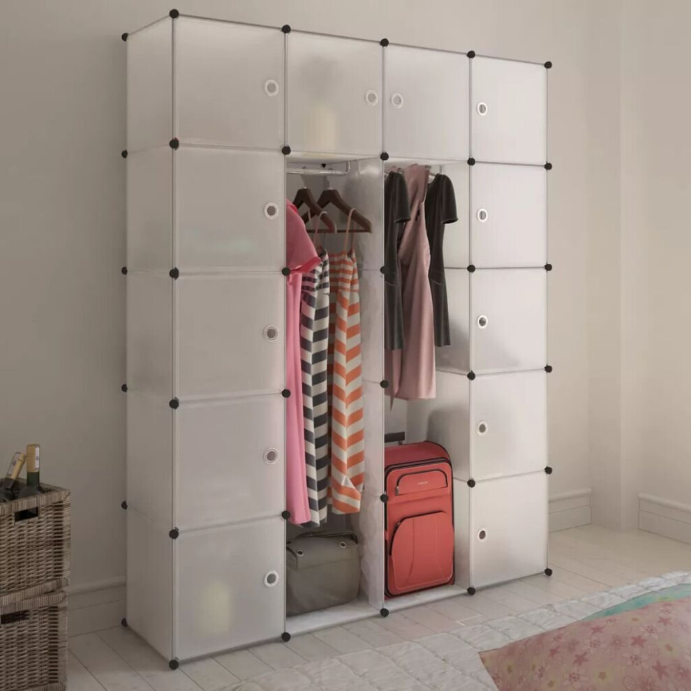 Vidaxl Modular Cabinet 14 Compartments 37X146x180.5cm Storage Organiser White