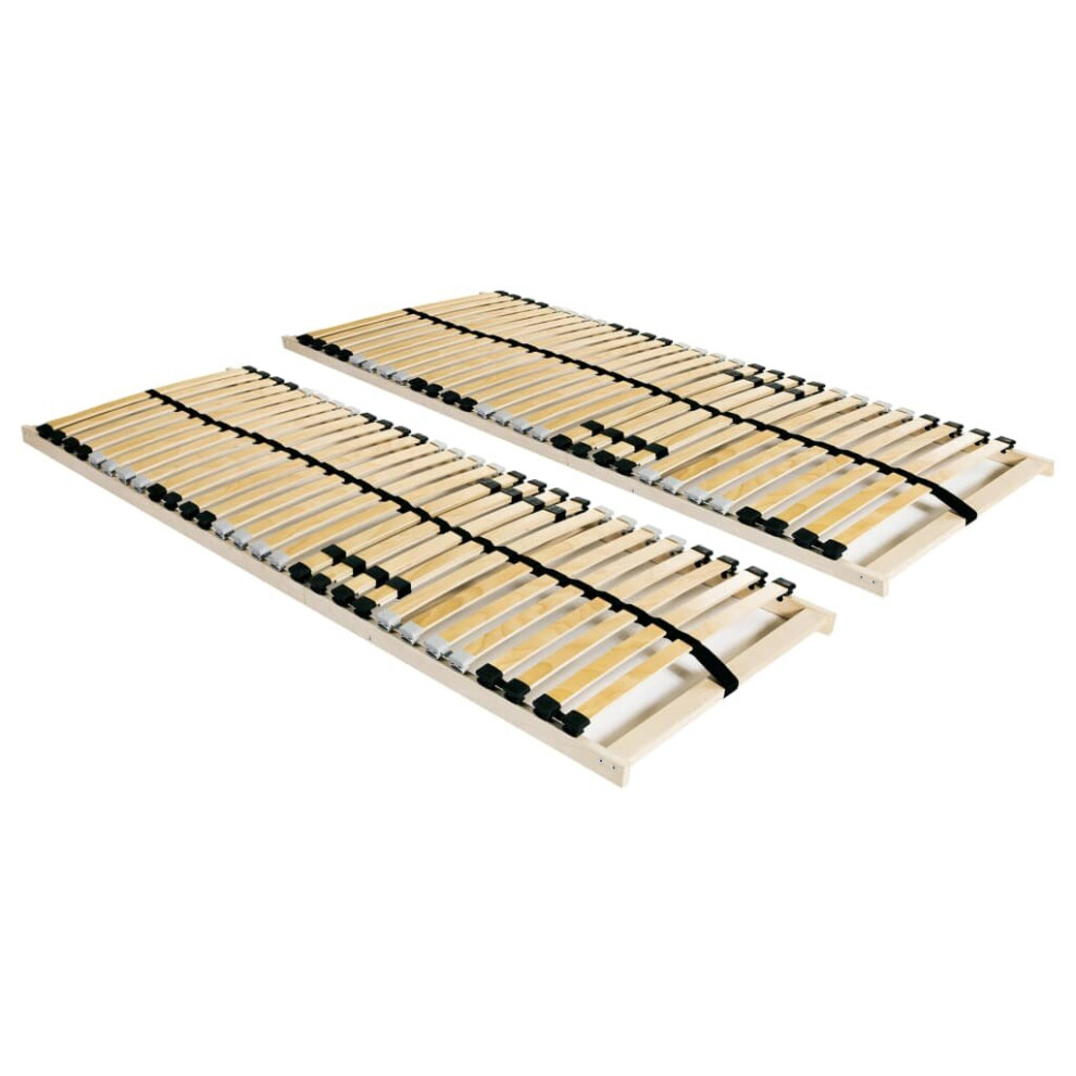 vidaXL 2x Slatted Bed Bases with 28 Slats 7 Zones 90x200cm Adjustable Bed Slat