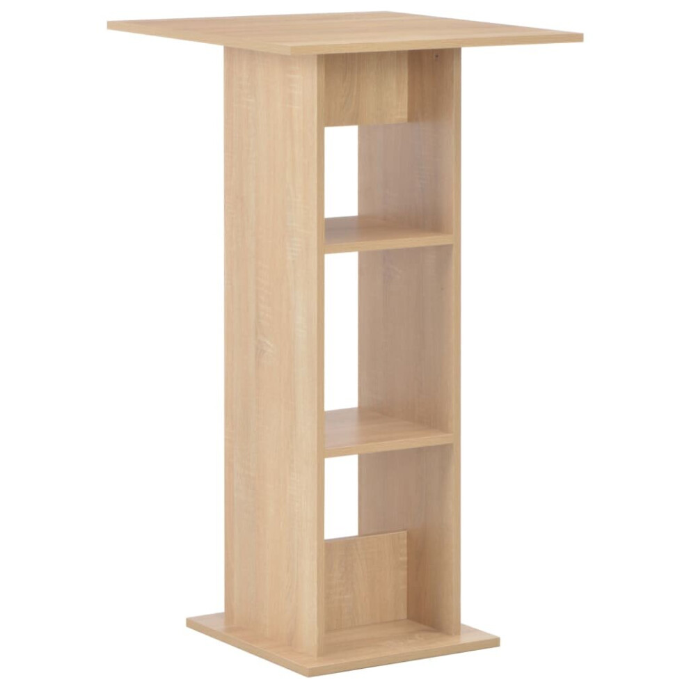 vidaXL Bar Table Oak Home Kitchen Coffee Dining Tall Breakfast Side End Stand