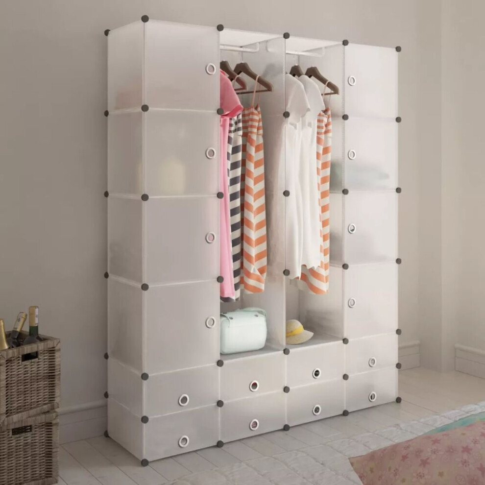 Vidaxl Modular Cabinet 18 Compartments White 37X146x180.5cm Clothes Organiser