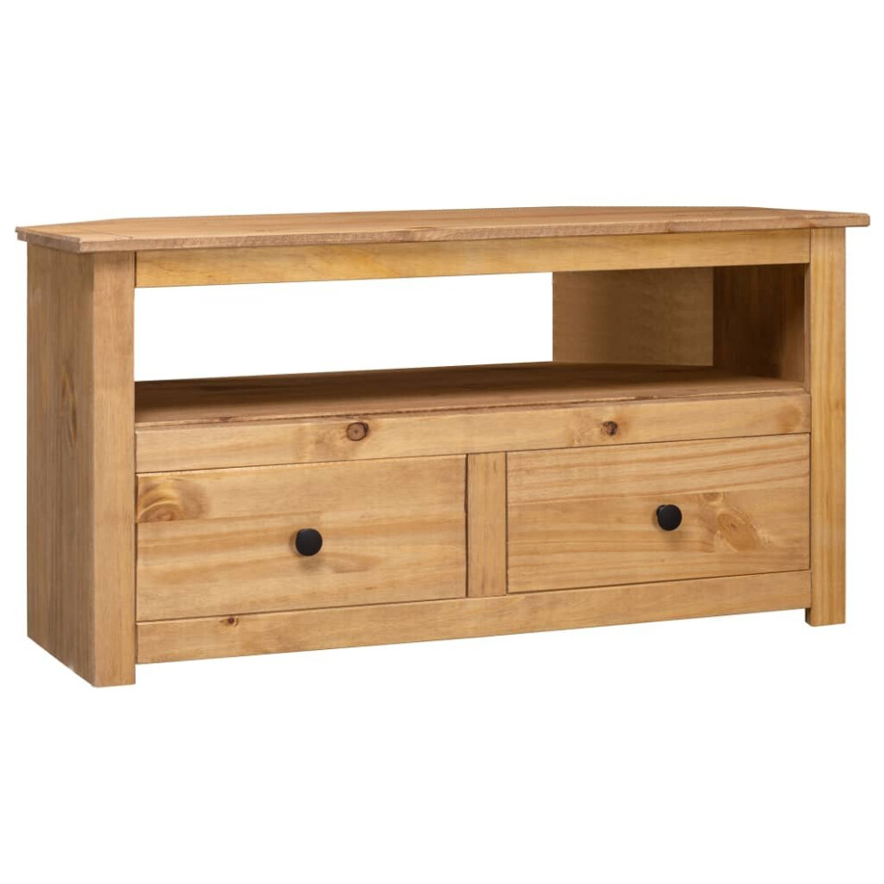 Vidaxl Solid Pine Wood Corner Tv Cabinet With 2 Drawers Tv Stand Side Table