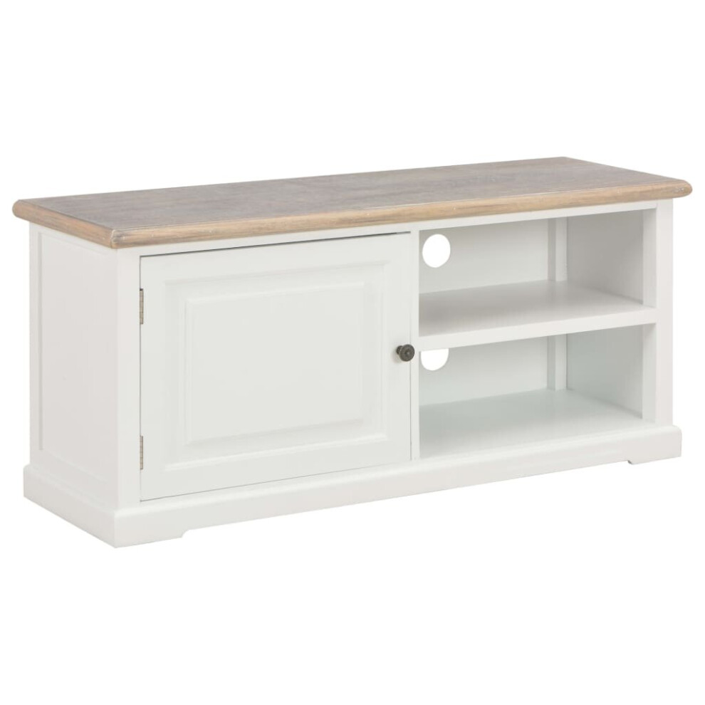 vidaXL TV Cabinet White 90x30x40cm Wood HiFi Entertainment Centre Stand Unit