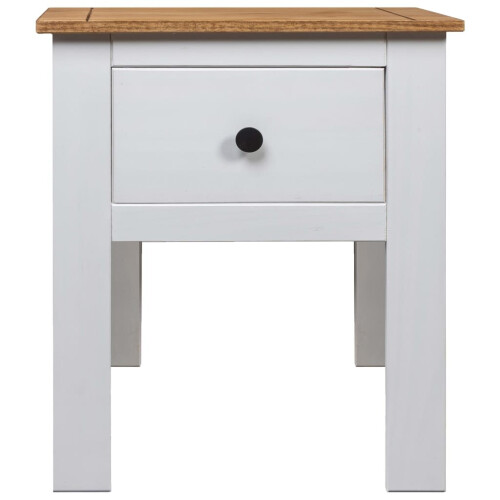 VidaXL vidaXL Solid Wood Pine Bedside Cabinet Panama Range White Bedroom Cabinet 1