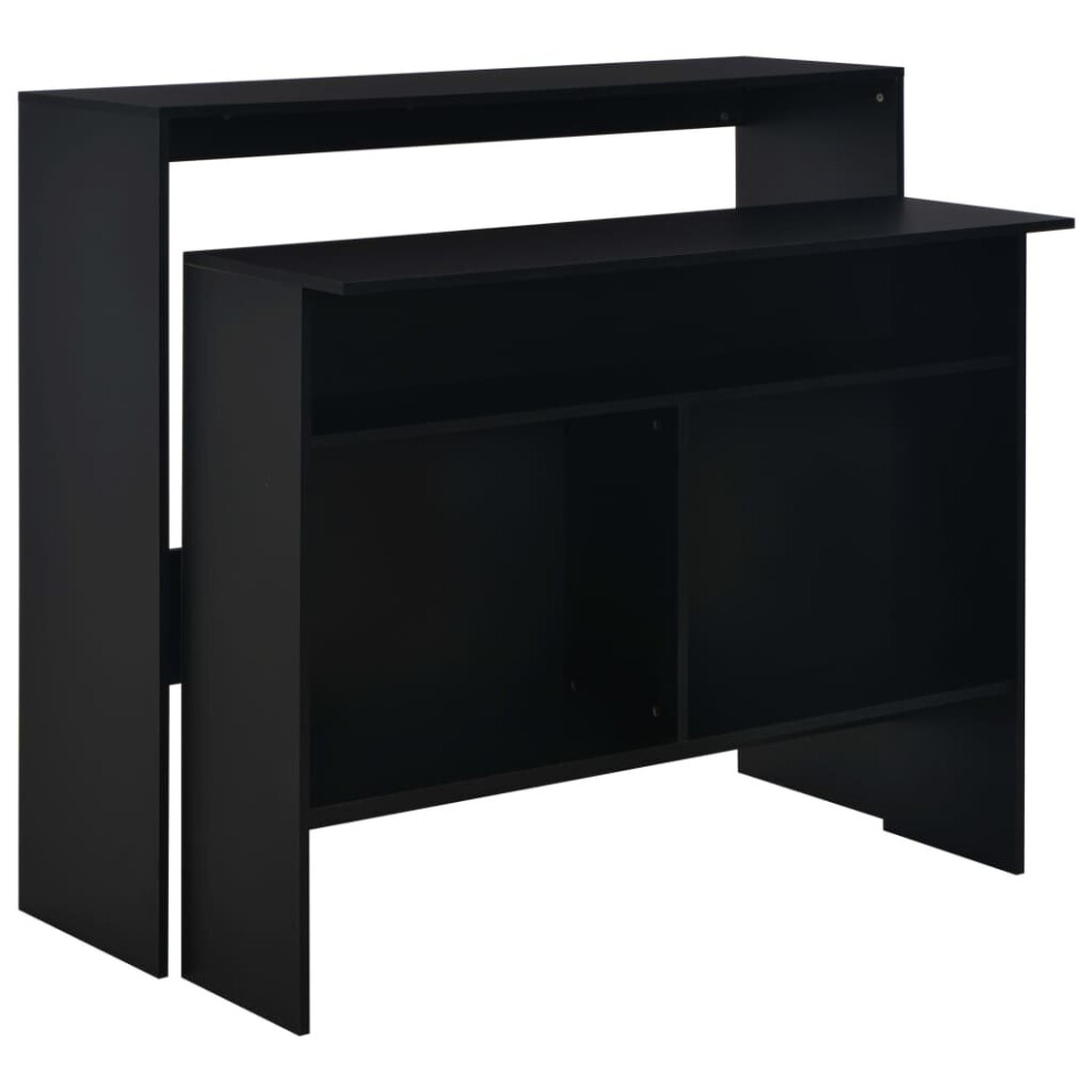 Vidaxl Bar Table With 2 Table Tops Black Breakfast Kitchen Dining Dinner Table