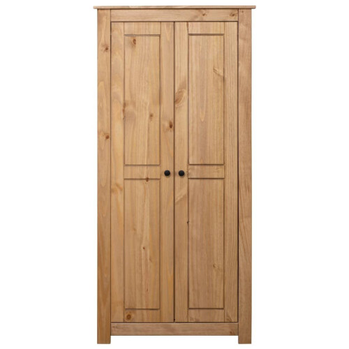 VidaXL vidaXL Solid Pine Panama Range Wardrobe Bedroom Clothes Organiser Cabinet 1