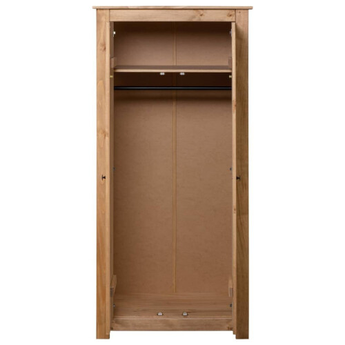 VidaXL vidaXL Solid Pine Panama Range Wardrobe Bedroom Clothes Organiser Cabinet 2